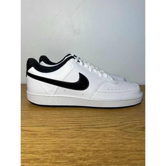 Nike Other - Nike Court Vision Low Patent Swoosh Men’s Size 13 White Black Gold